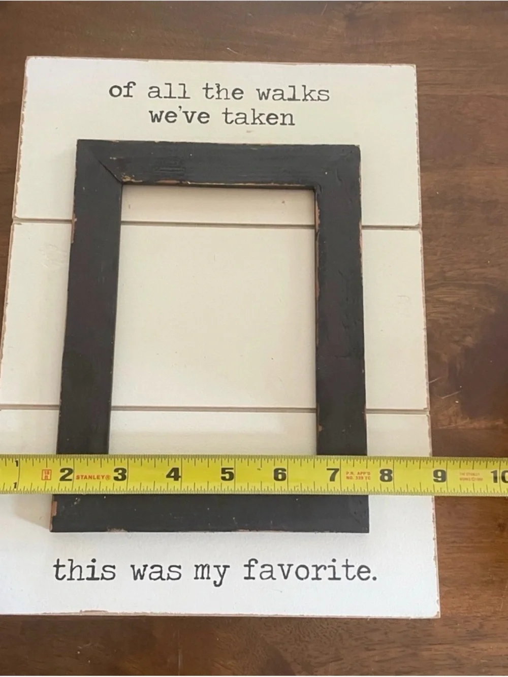 Rustic White and Black Wall Photo Frame Sign